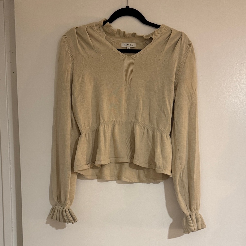 Cream Ruffle Blouse